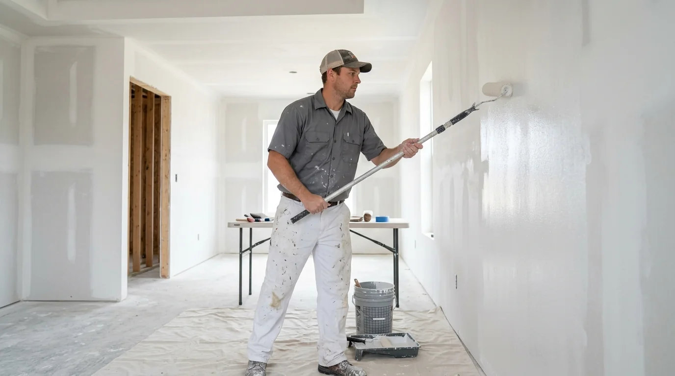 Priming new drywall in a new build
