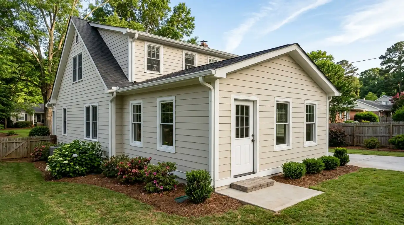 Room addition painted to match the existing house