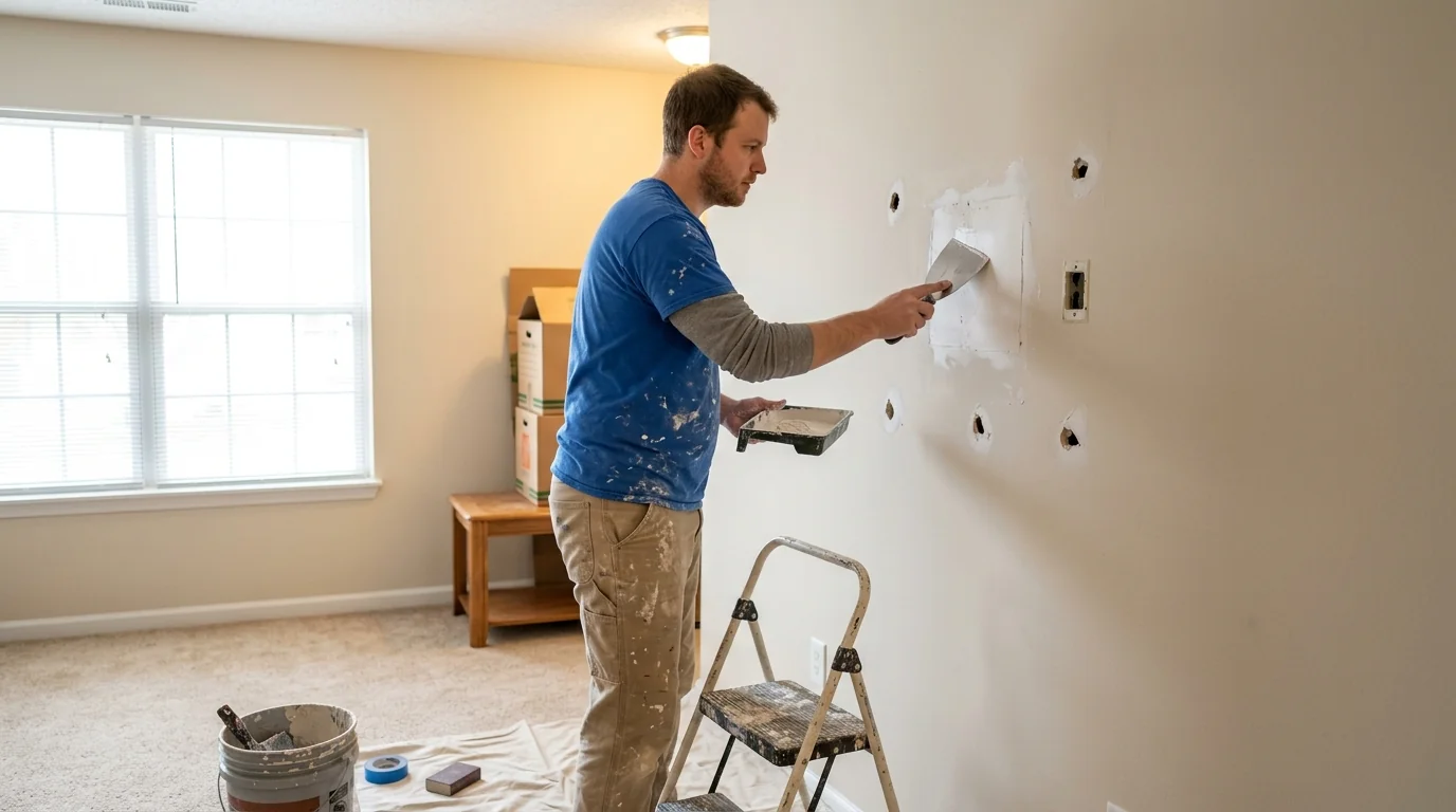 Patching TV mount holes during a rental turn