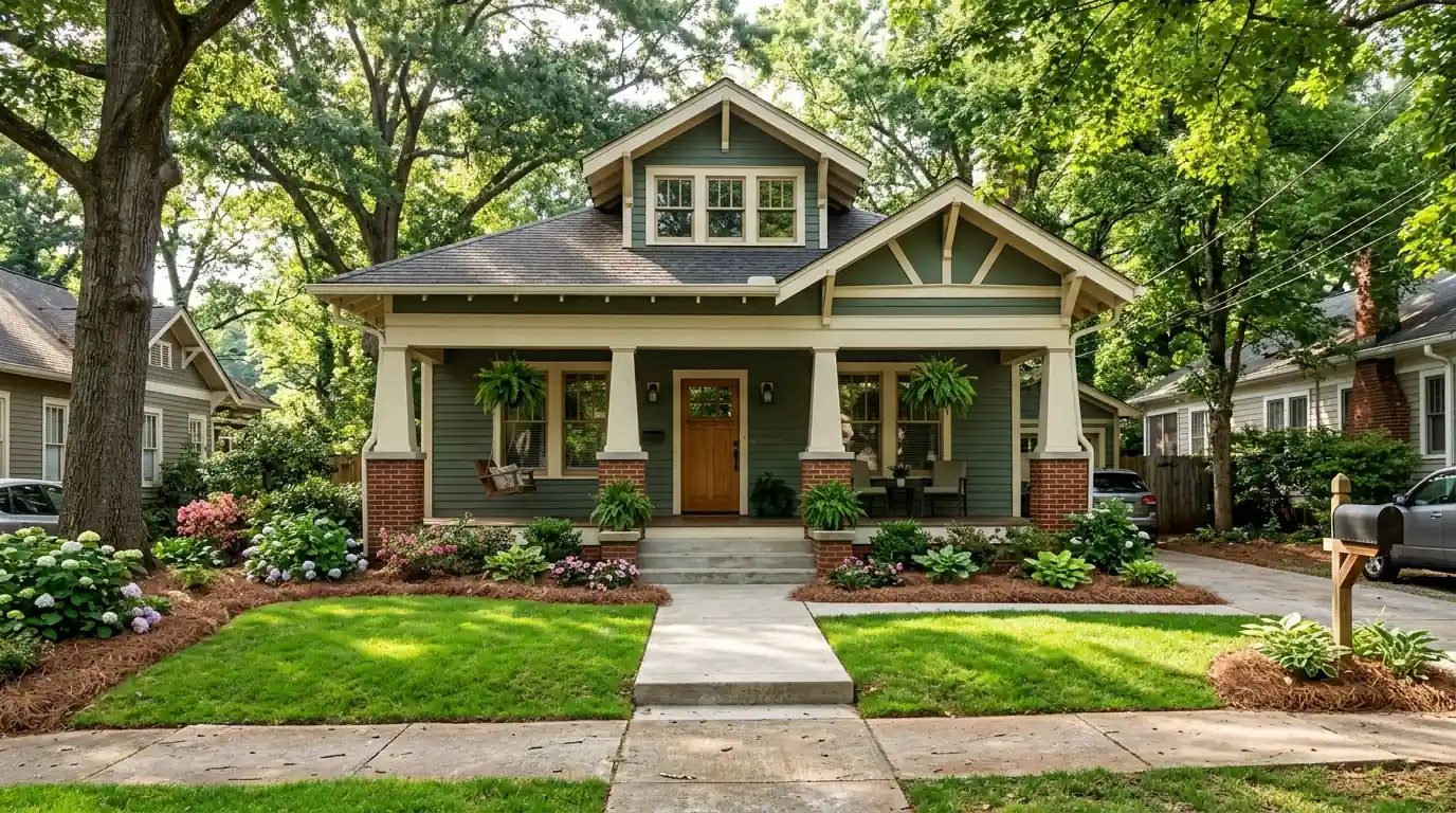 Freshly painted Craftsman bungalow in Decatur
