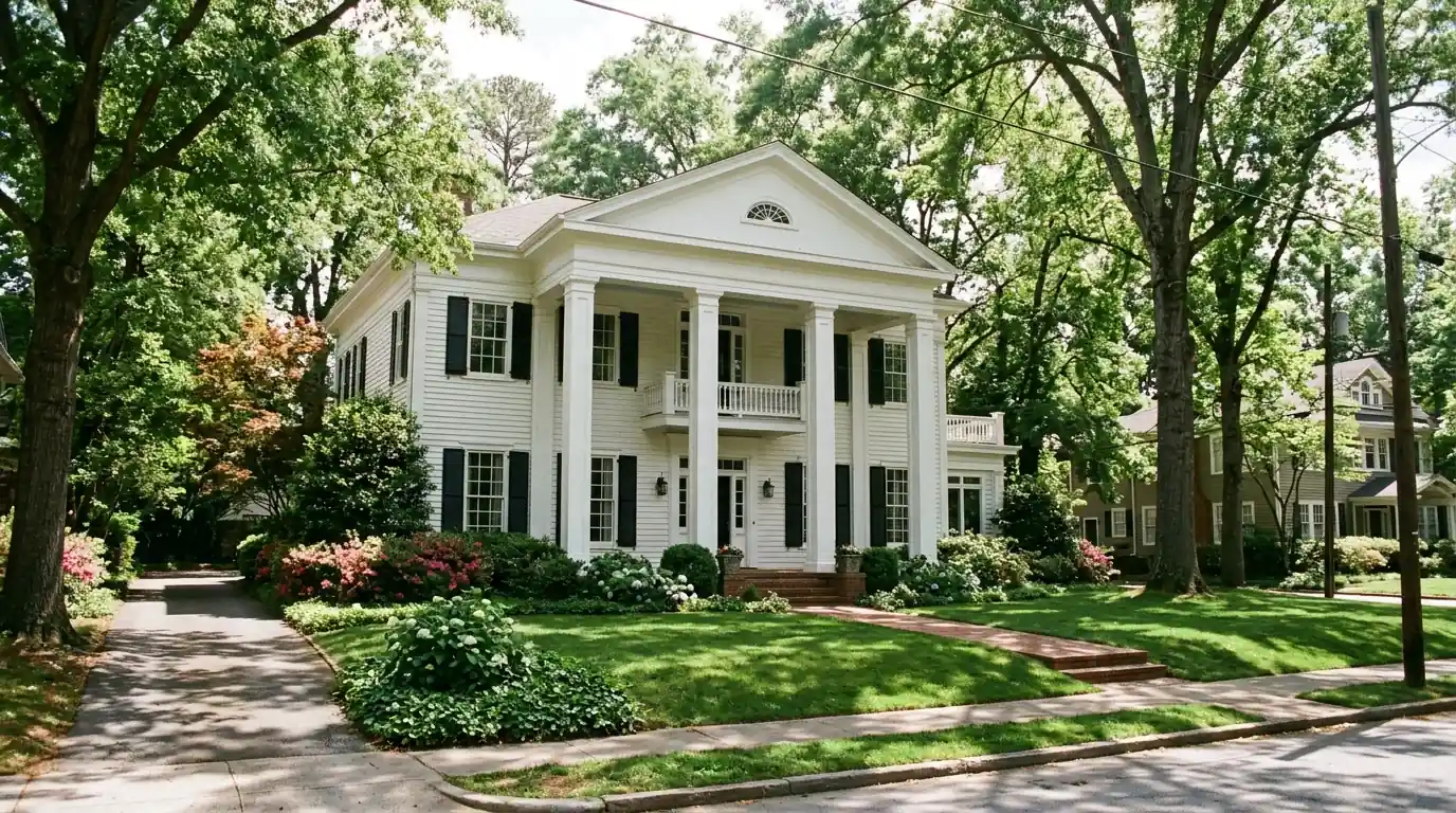 Freshly painted historic-style house in north Fulton County