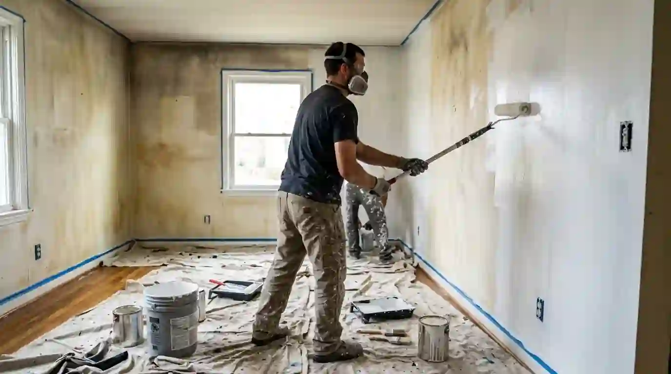 Sealing smoke-stained walls with shellac primer