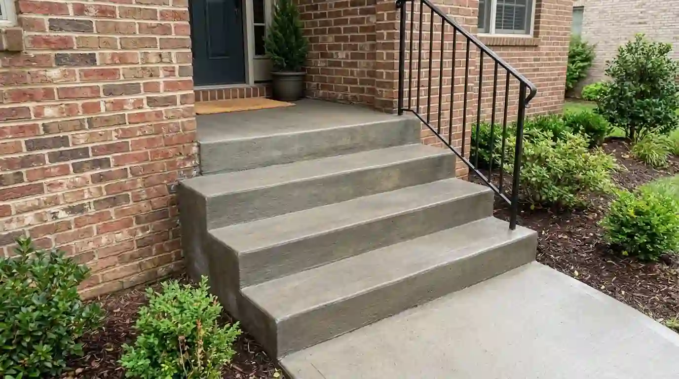 Sealed concrete porch steps