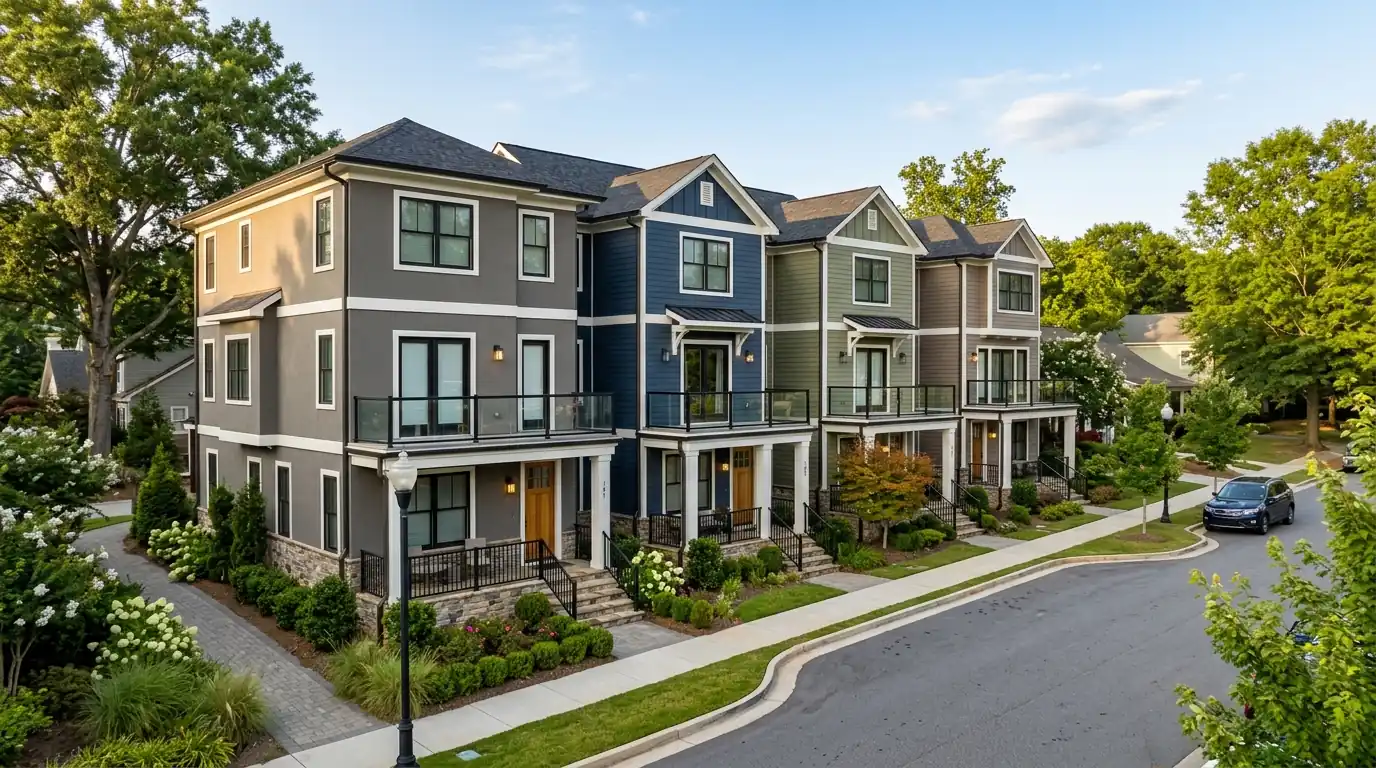 Townhome community after a repaint