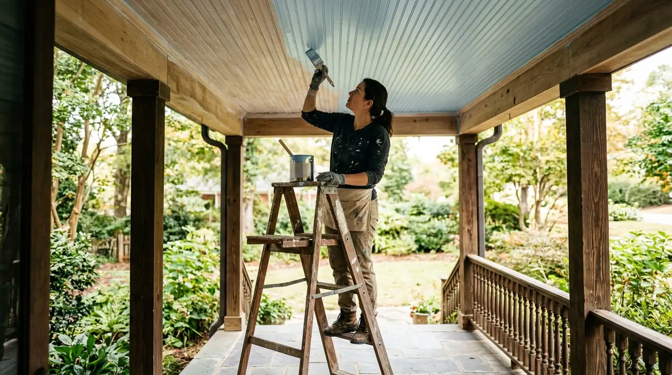 Painting a beadboard porch ceiling
