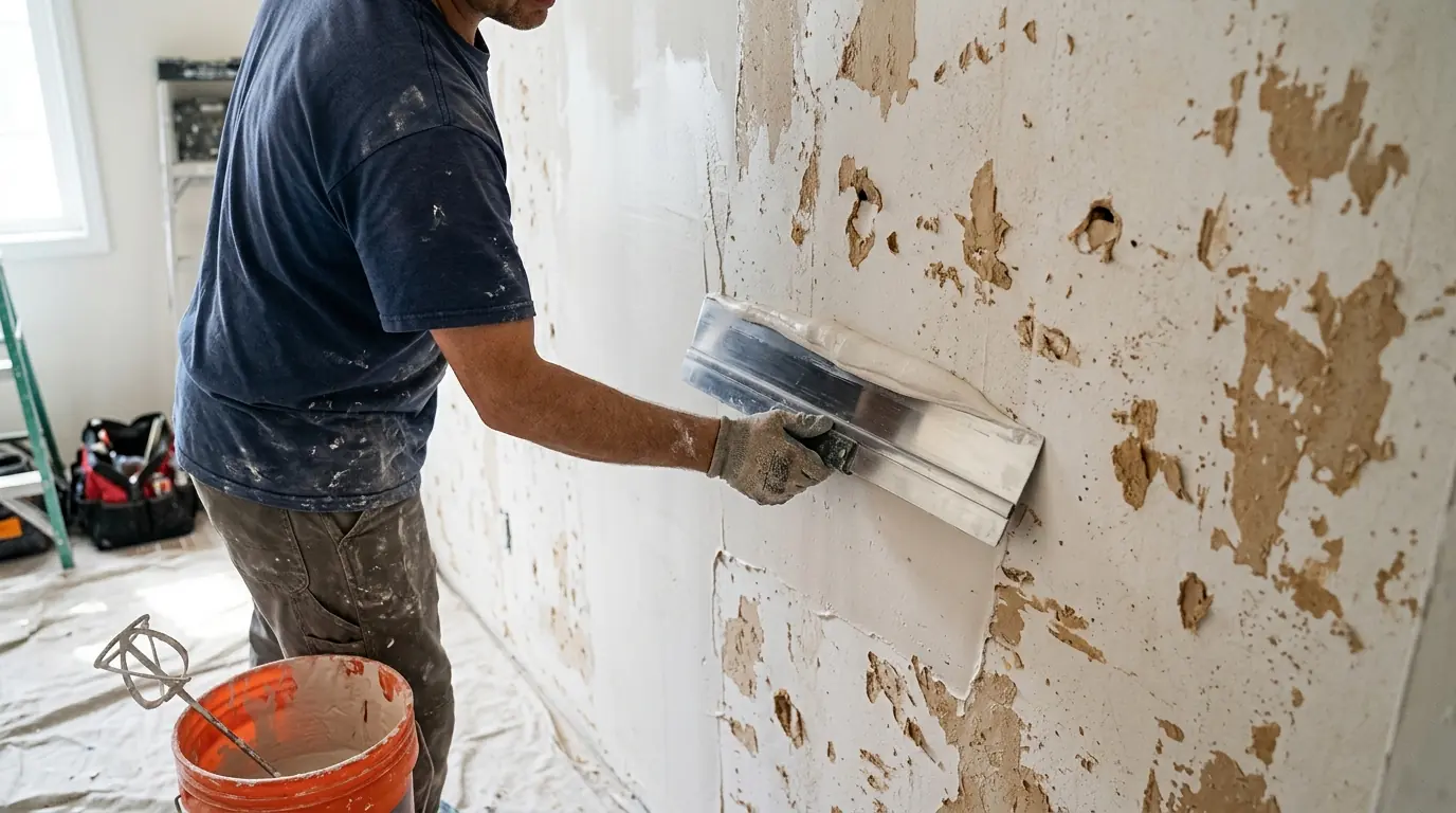 Skim coating a wall after wallpaper removal