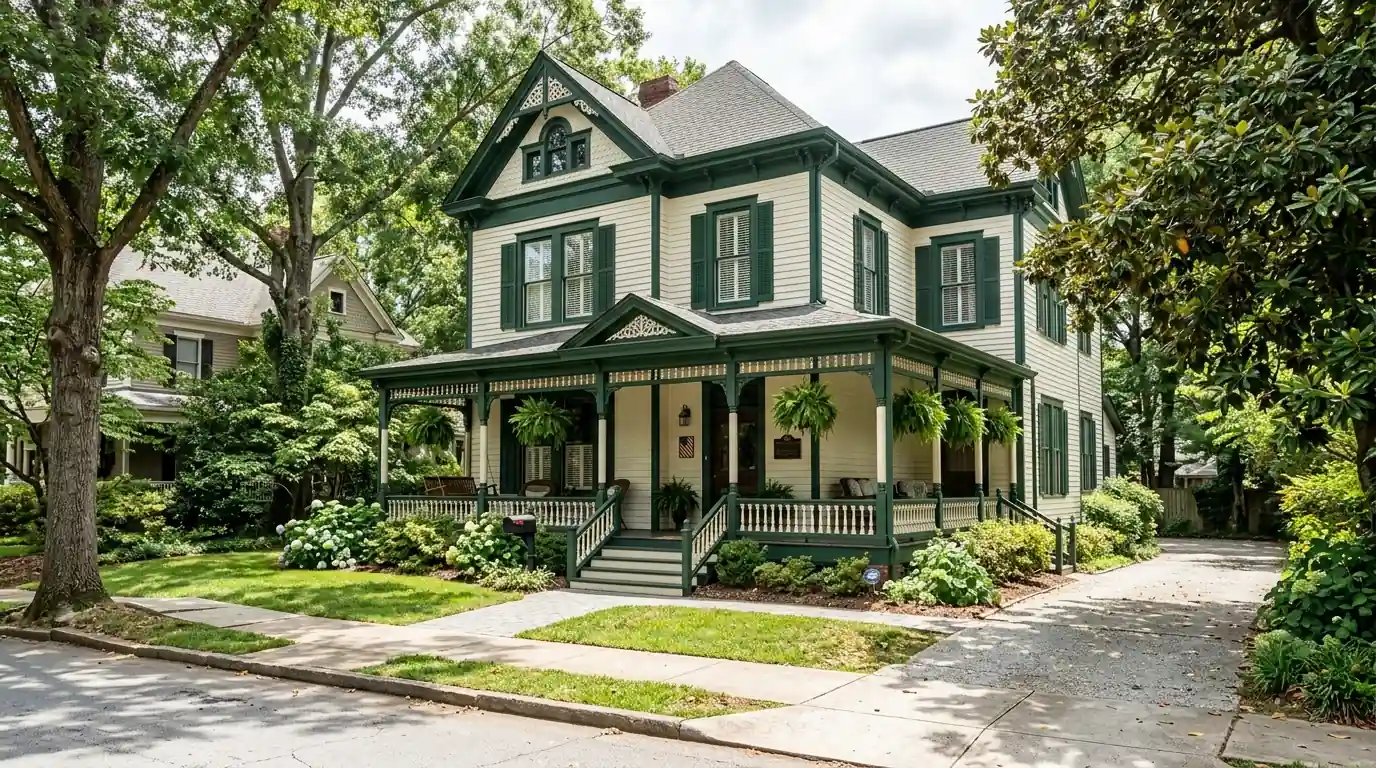 Freshly painted Victorian home in historic Marietta