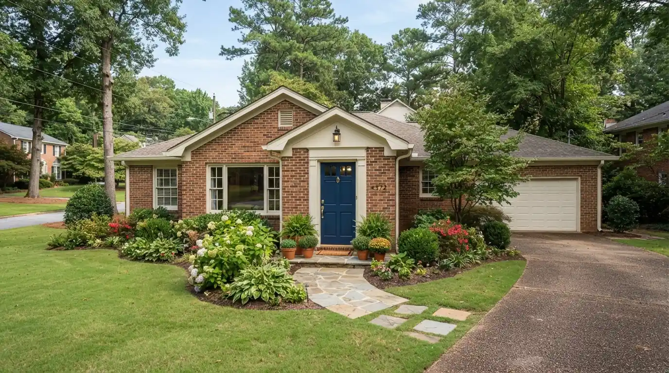 Brick ranch in a north Atlanta suburb