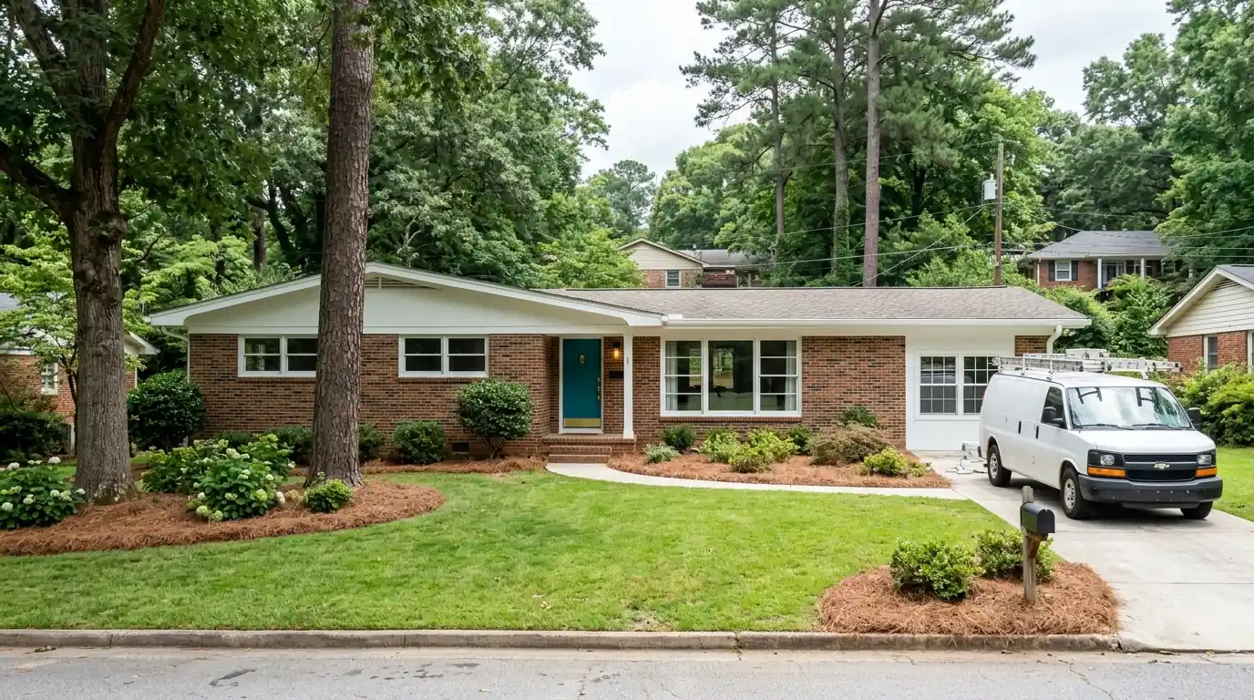 Brick ranch with fresh trim in DeKalb County