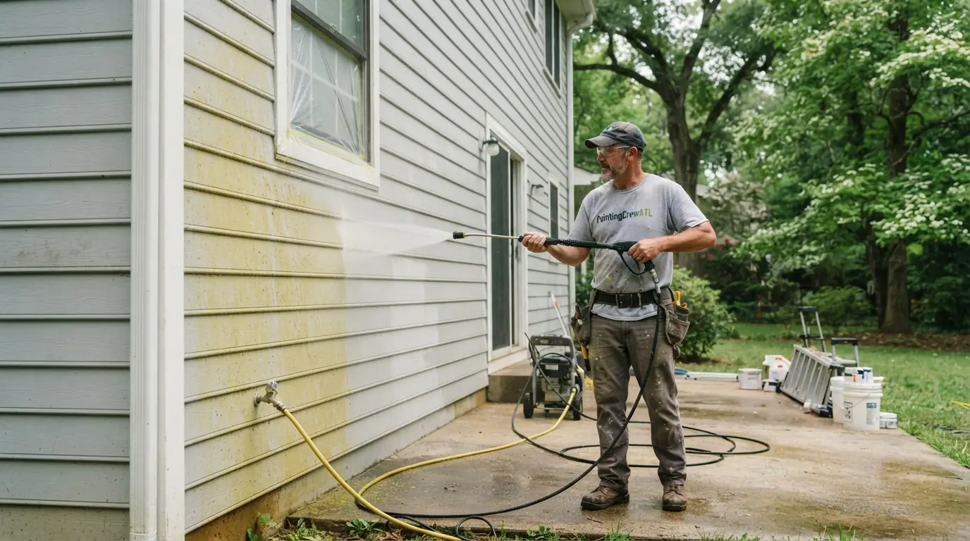 Washing pollen off siding before repainting
