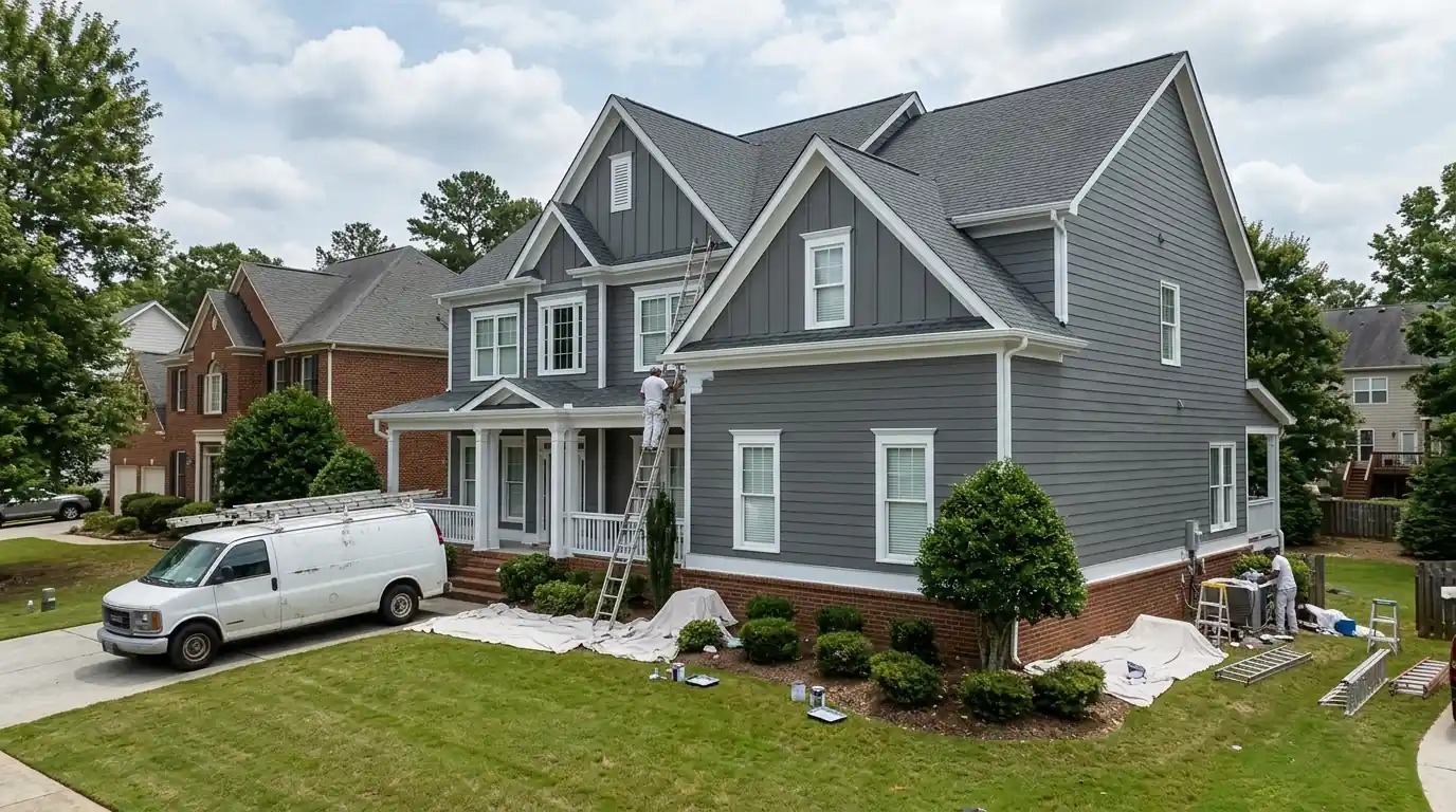 Repainted subdivision home in Gwinnett County